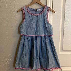 GIRLS Epic Threads Sleeveless Denim Dress with Detail Border